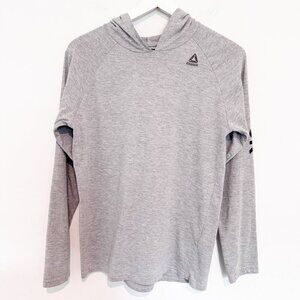 Reebok Pullover Lightweight Long Sleeve Hoodie Gray Black Size XL Kids Boy18-20